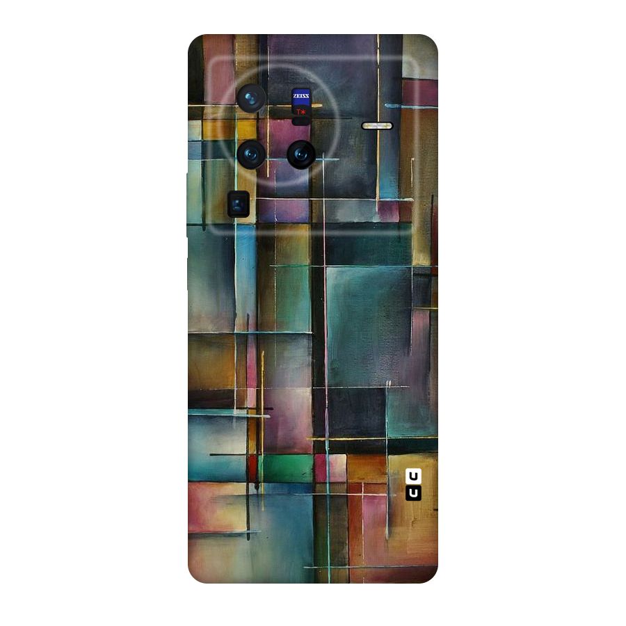 Dark Square Shapes Original Polycarbonate Back Case for Vivo X80