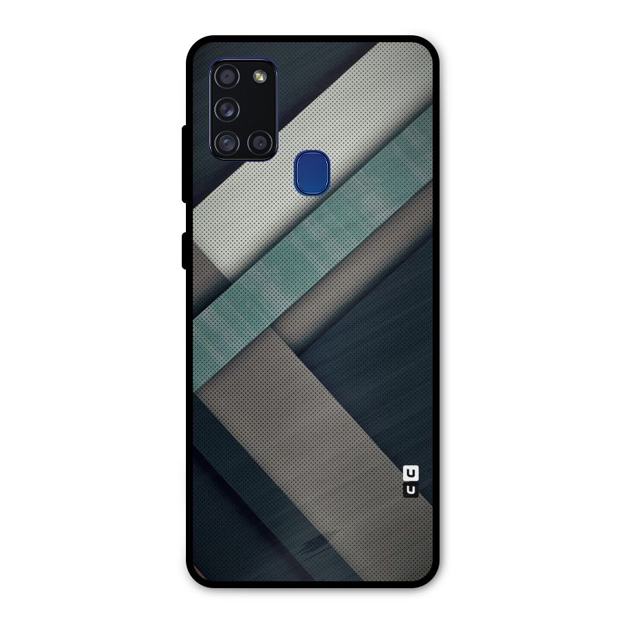 Dark Stripes Metal Back Case for Galaxy A21s