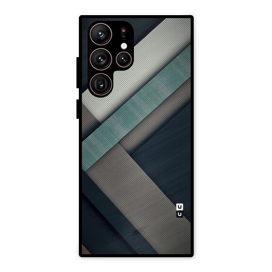 Dark Stripes Metal Back Case for Galaxy S22 Ultra 5G
