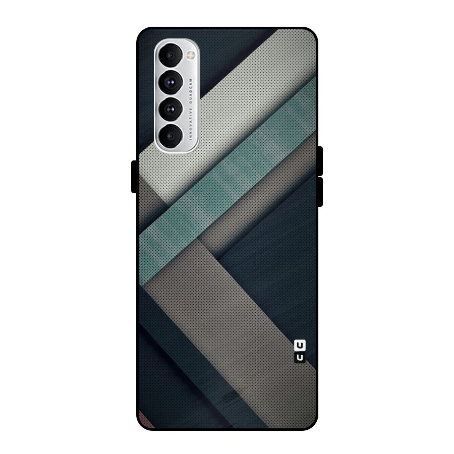 Dark Stripes Metal Back Case for Oppo Reno4 Pro
