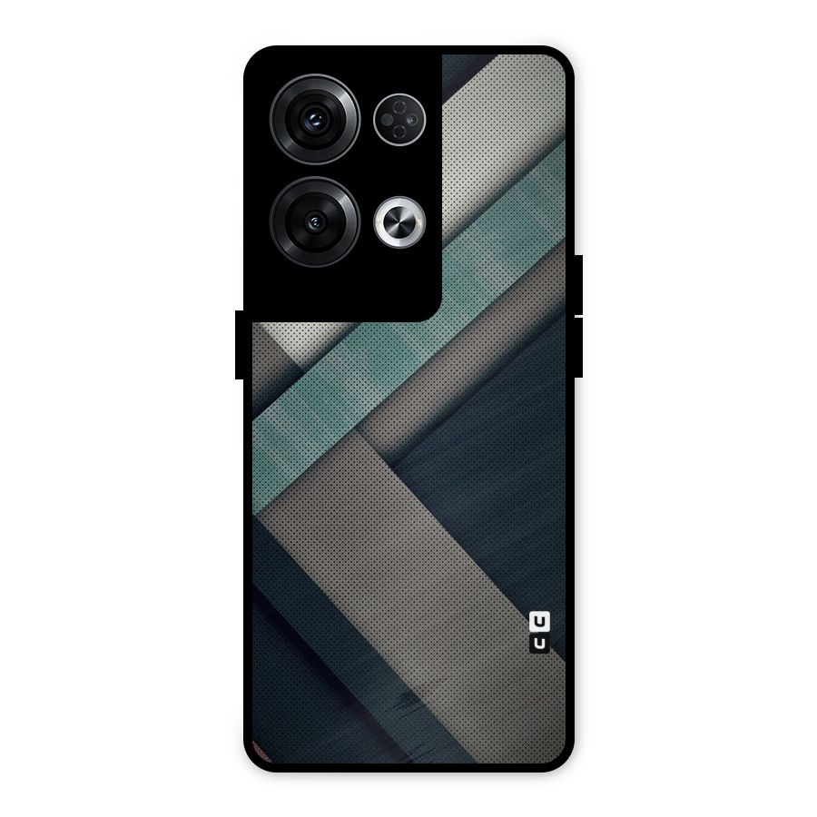 Dark Stripes Metal Back Case for Oppo Reno8 Pro 5G