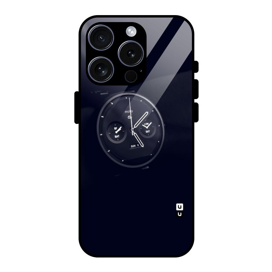 Dark Watch Glass Back Case for iPhone 15 Pro