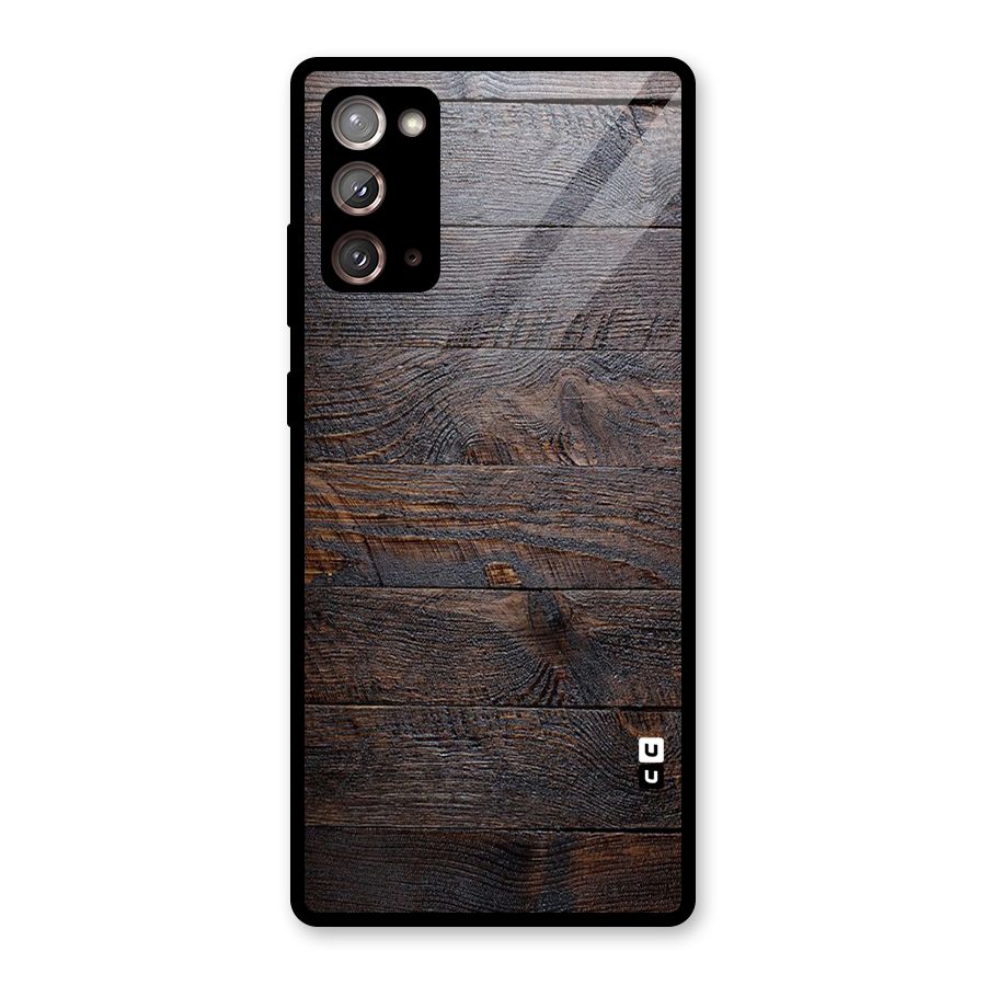 Dark Wood Printed Glass Back Case for Galaxy Note 20