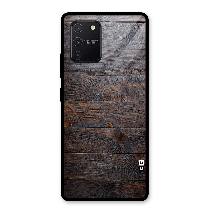 Dark Wood Printed Glass Back Case for Galaxy S10 Lite