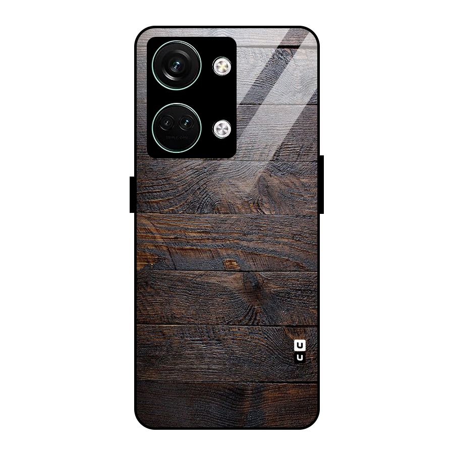 Dark Wood Printed Glass Back Case for Oneplus Nord 3