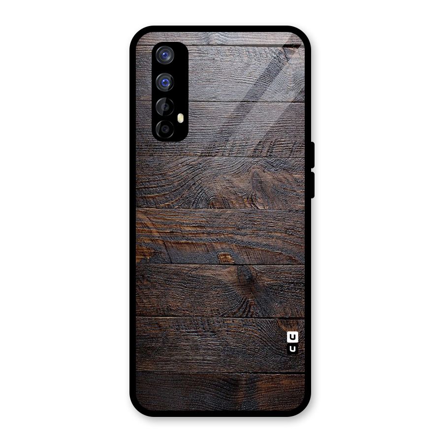 Dark Wood Printed Glass Back Case for Realme Narzo 20 Pro