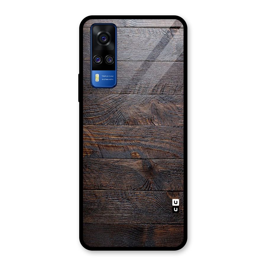 Dark Wood Printed Glass Back Case for Vivo Y31