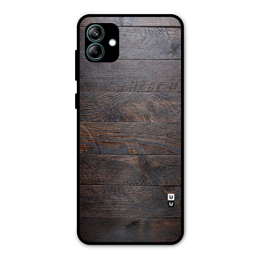 Dark Wood Printed Metal Back Case for Galaxy A04