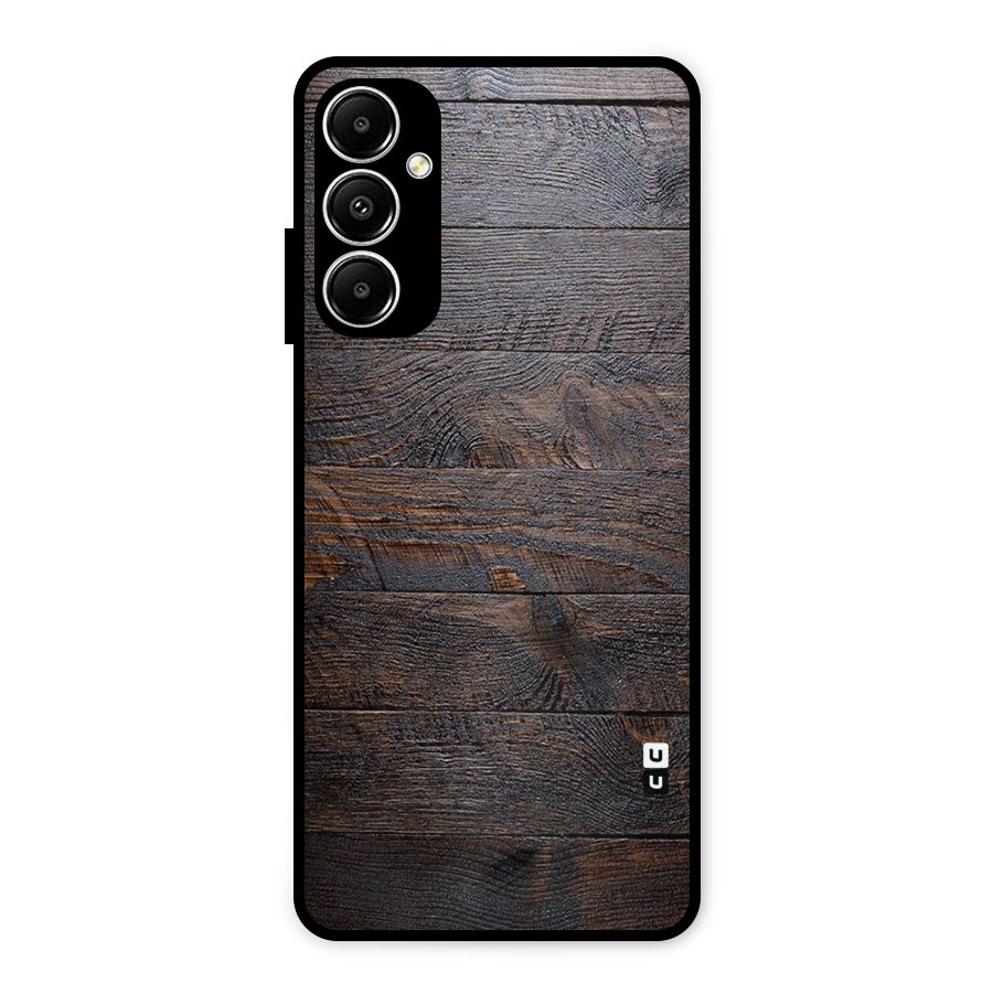Dark Wood Printed Metal Back Case for Galaxy A05s