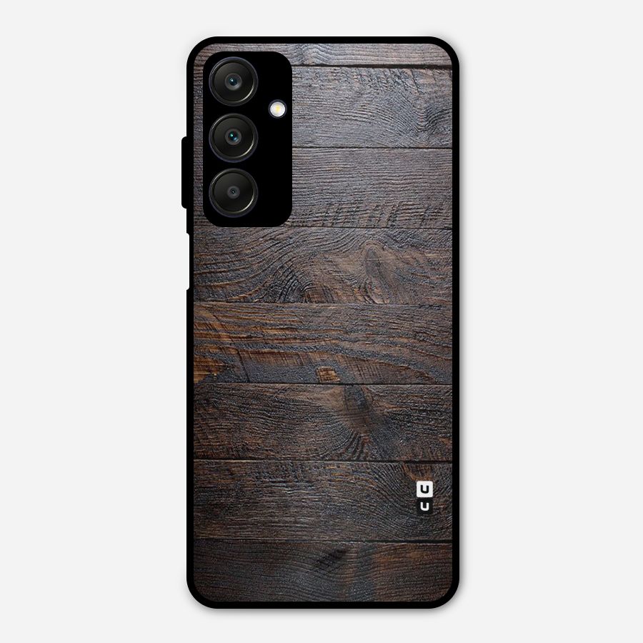 Dark Wood Printed Metal Back Case for Galaxy A25 5G