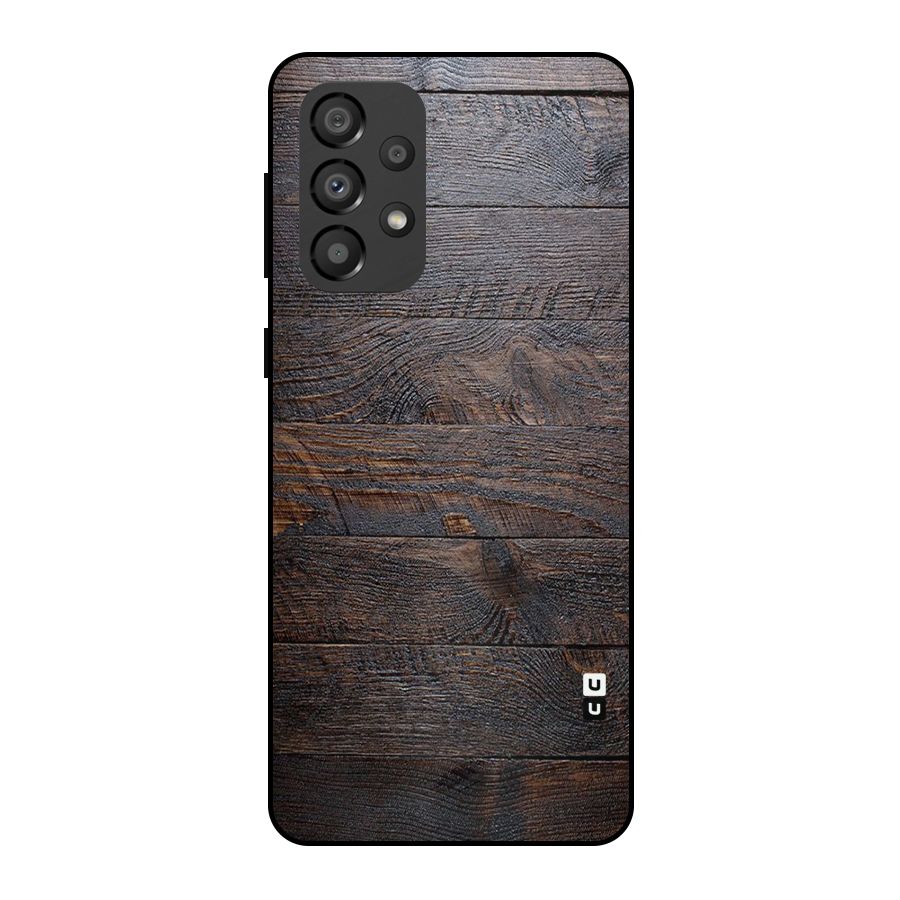 Dark Wood Printed Metal Back Case for Galaxy A33 5G