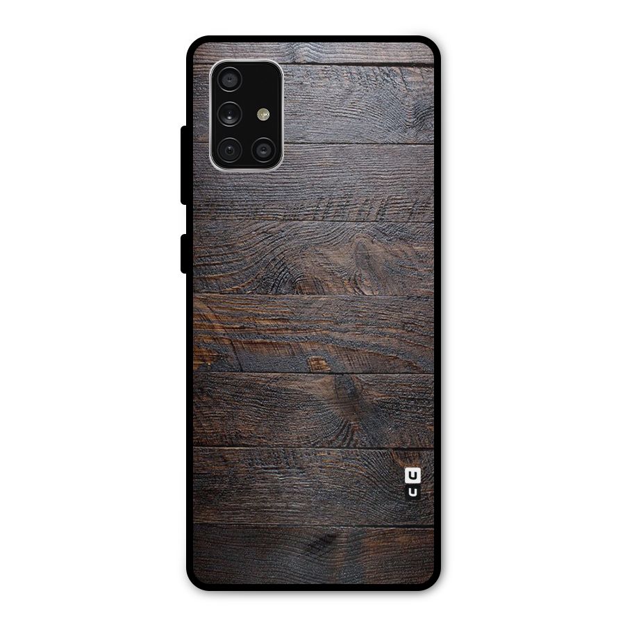 Dark Wood Printed Metal Back Case for Galaxy A71