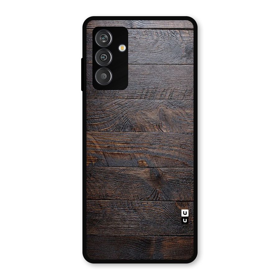 Dark Wood Printed Metal Back Case for Galaxy F13