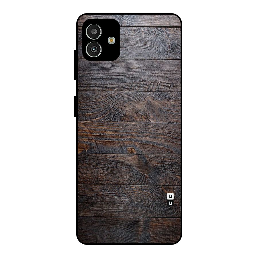 Dark Wood Printed Metal Back Case for Galaxy M13 5G