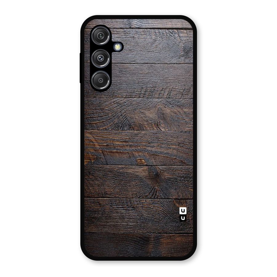 Dark Wood Printed Metal Back Case for Galaxy M34 5G