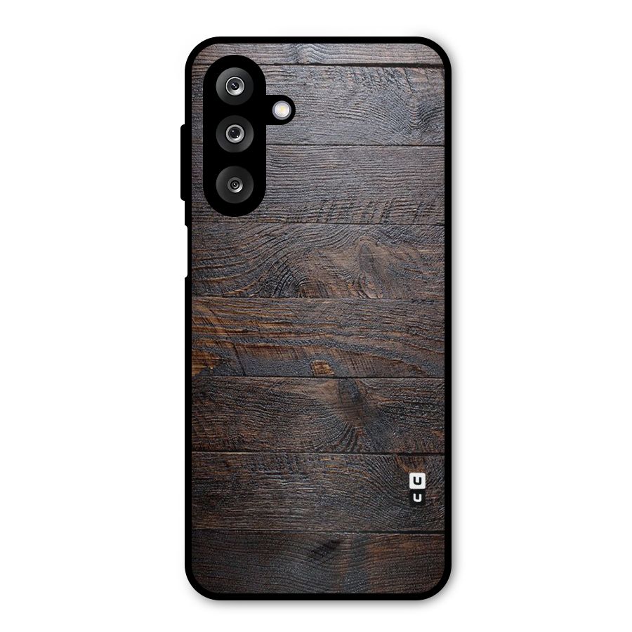 Dark Wood Printed Metal Back Case for Galaxy M36