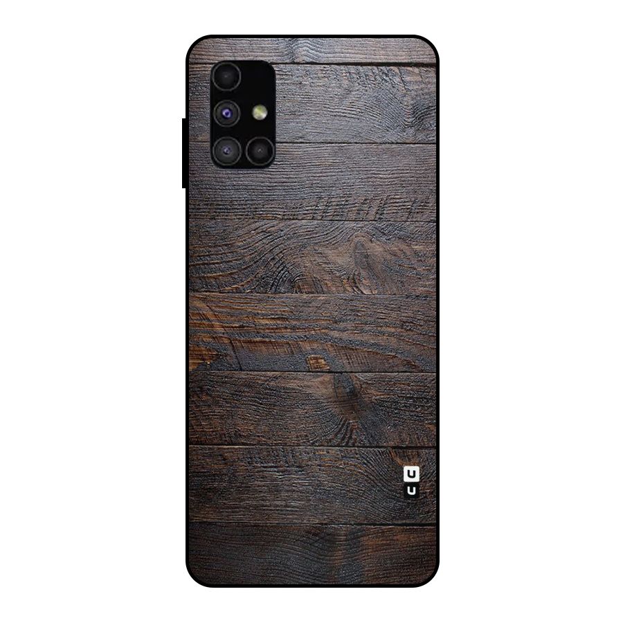 Dark Wood Printed Metal Back Case for Galaxy M51