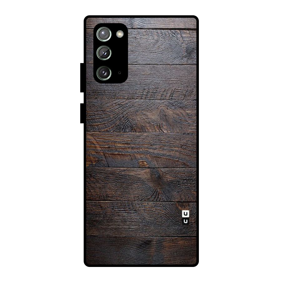 Dark Wood Printed Metal Back Case for Galaxy Note 20