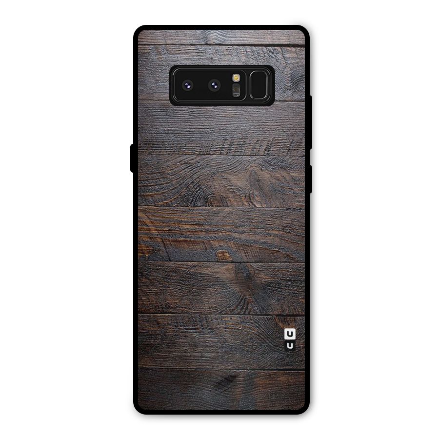 Dark Wood Printed Metal Back Case for Galaxy Note 8