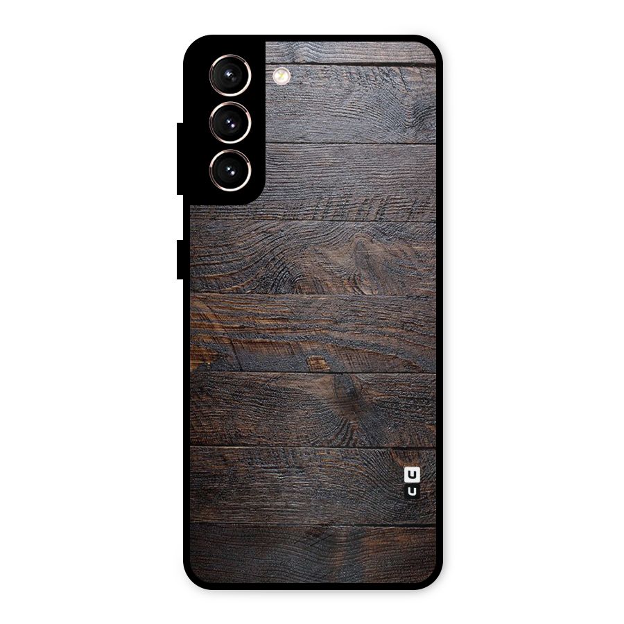 Dark Wood Printed Metal Back Case for Galaxy S21 5G