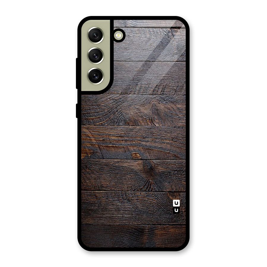 Dark Wood Printed Metal Back Case for Galaxy S21 FE 5G (2023)