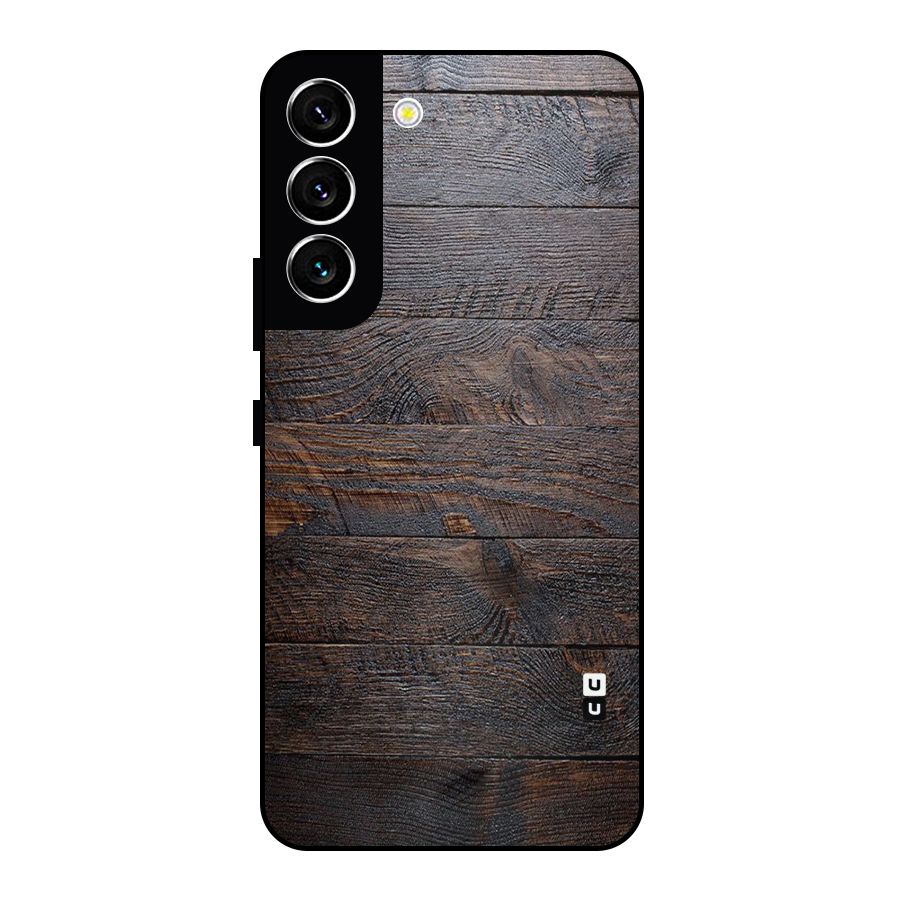 Dark Wood Printed Metal Back Case for Galaxy S22 5G