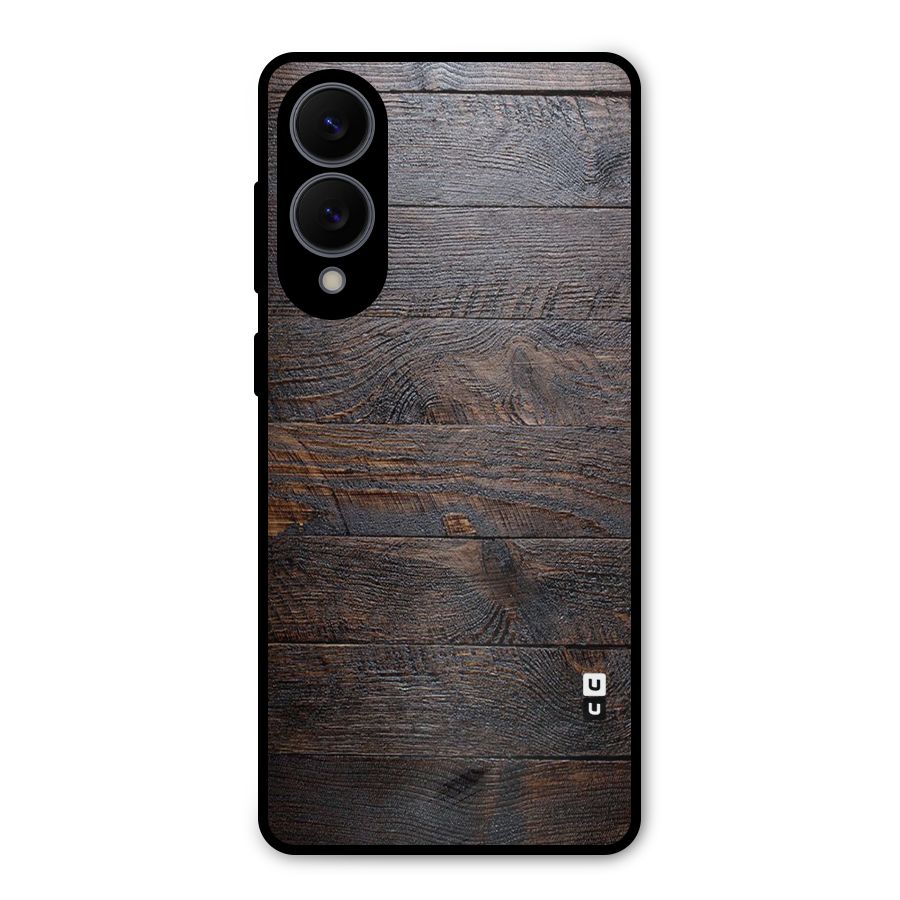 Dark Wood Printed Metal Back Case for Galaxy S25 Edge