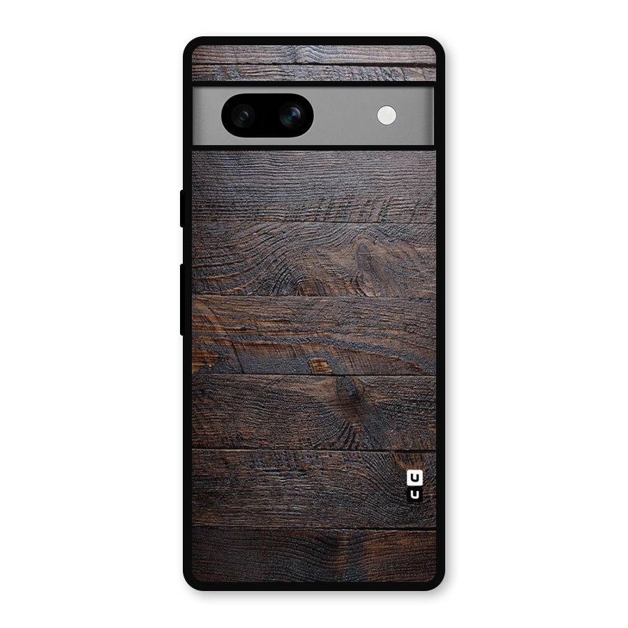 Dark Wood Printed Metal Back Case for Google Pixel 7a