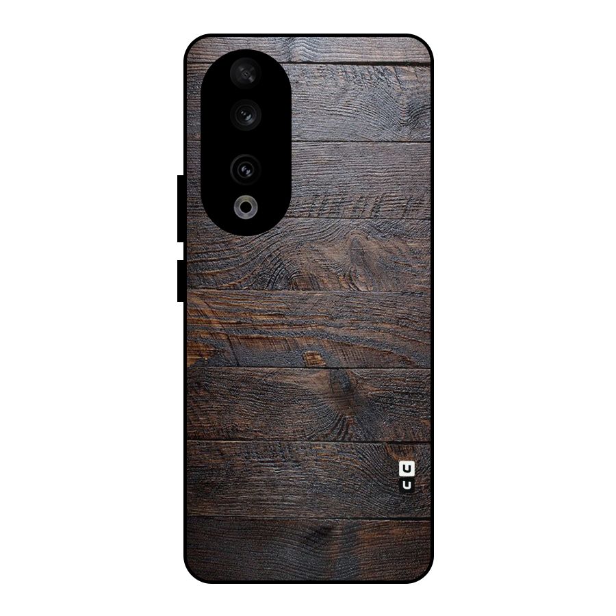 Dark Wood Printed Metal Back Case for Honor 90