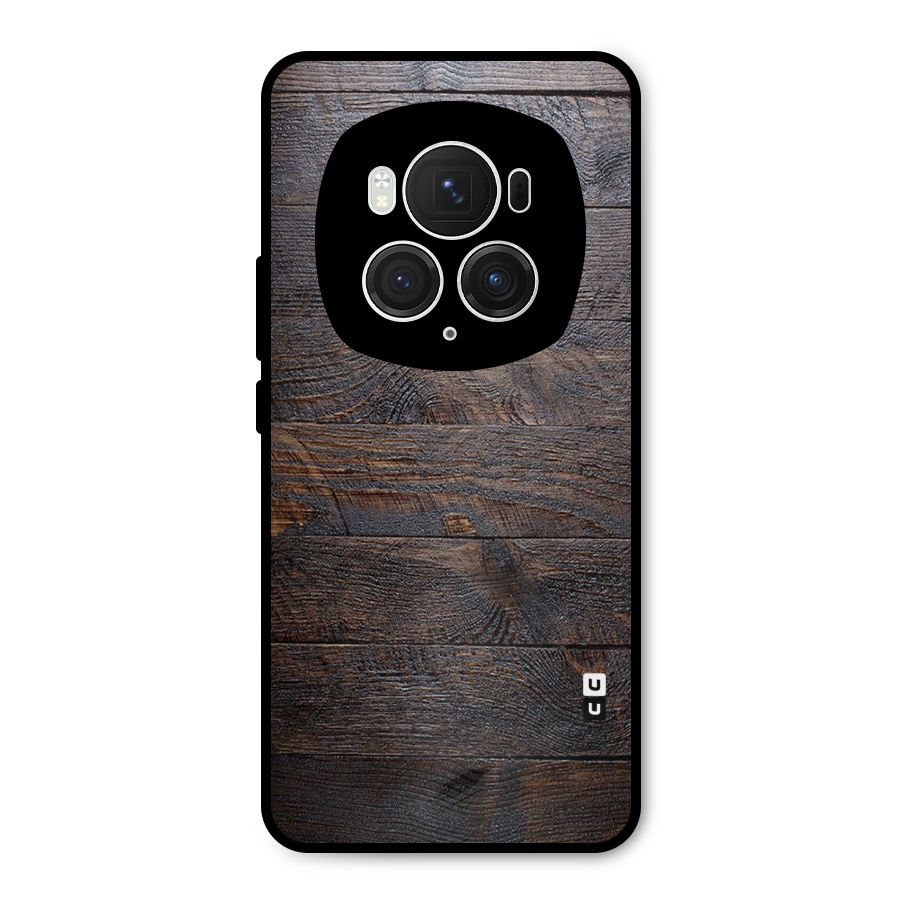 Dark Wood Printed Metal Back Case for Honor Magic6 Pro