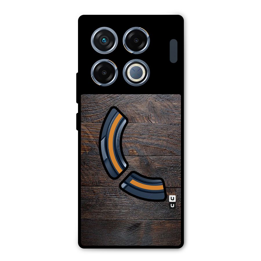 Dark Wood Printed Metal Back Case for Infinix GT 20 Pro