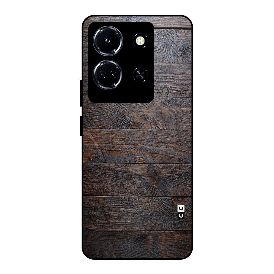 Dark Wood Printed Metal Back Case for Infinix Note 30 5G