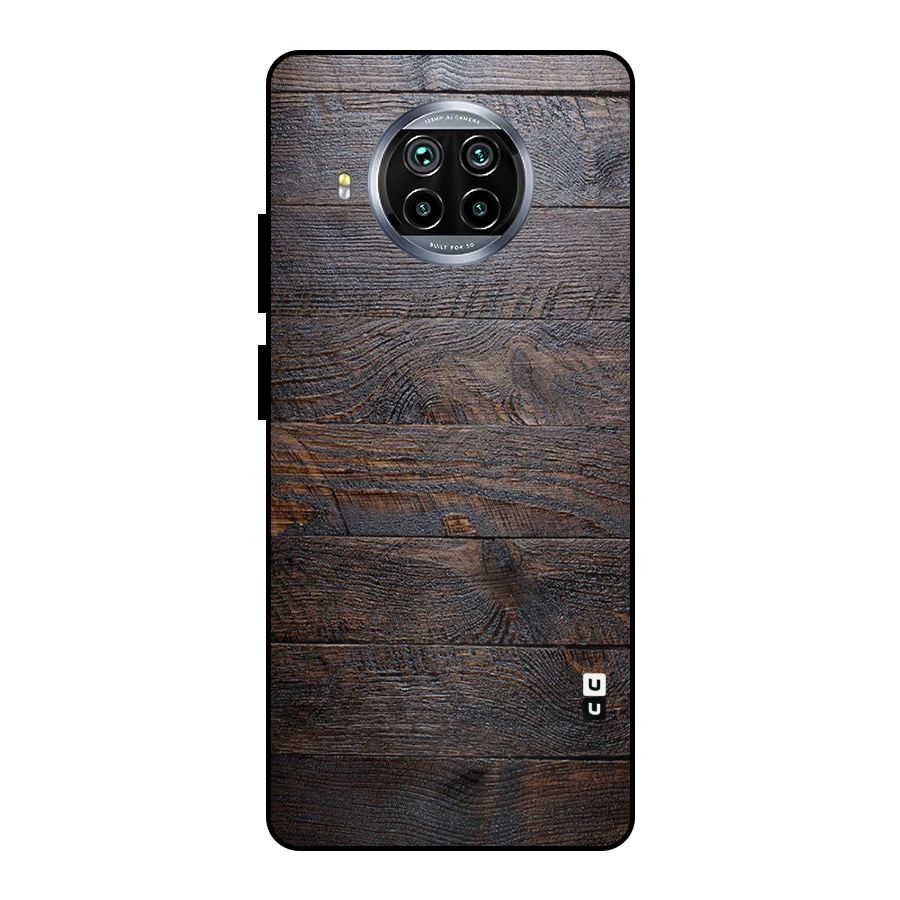 Dark Wood Printed Metal Back Case for Mi 10i
