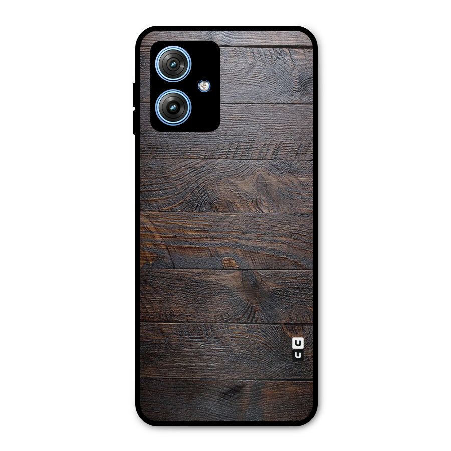 Dark Wood Printed Metal Back Case for Moto G54