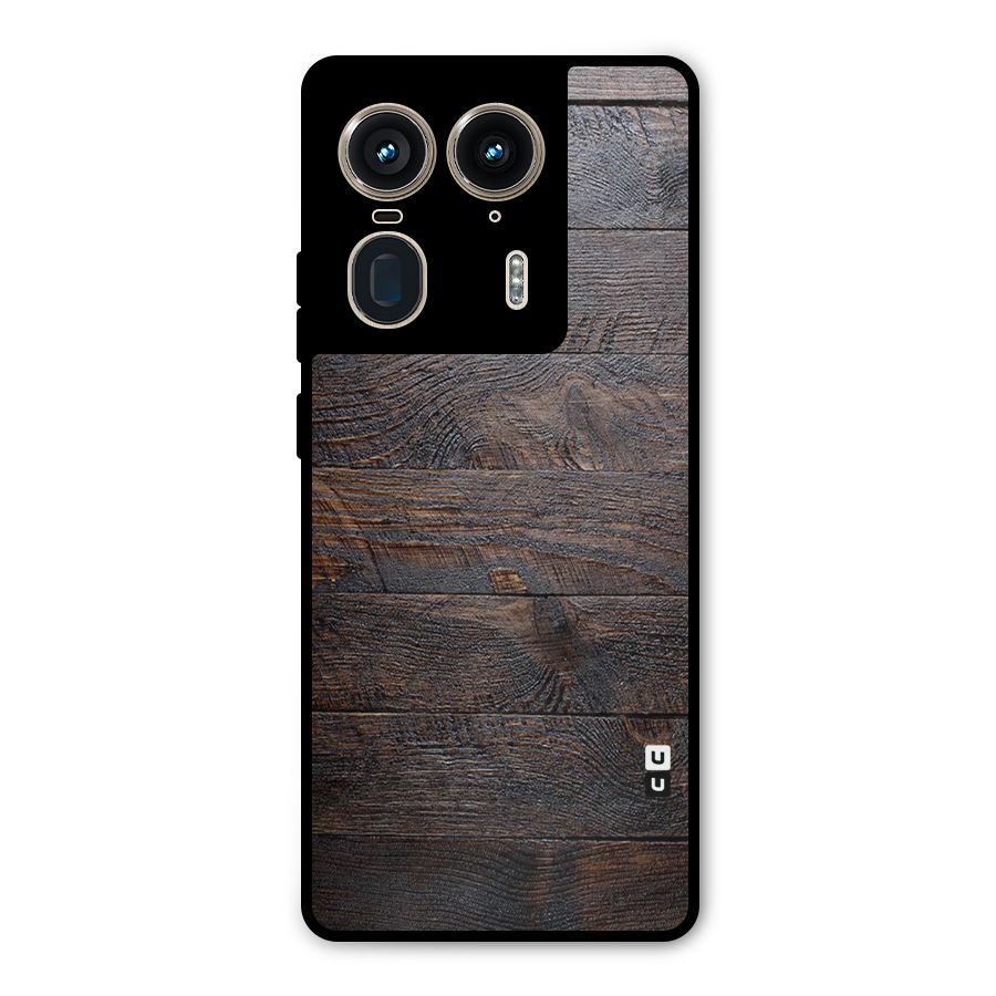 Dark Wood Printed Metal Back Case for Motorola Edge 50 Ultra