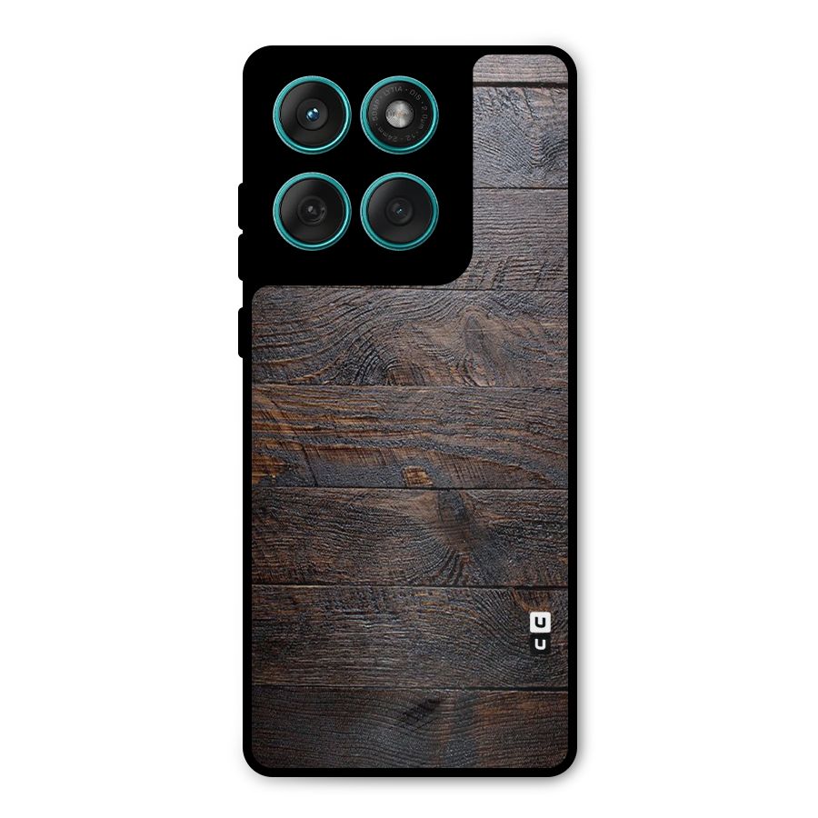 Dark Wood Printed Metal Back Case for Motorola Edge 60