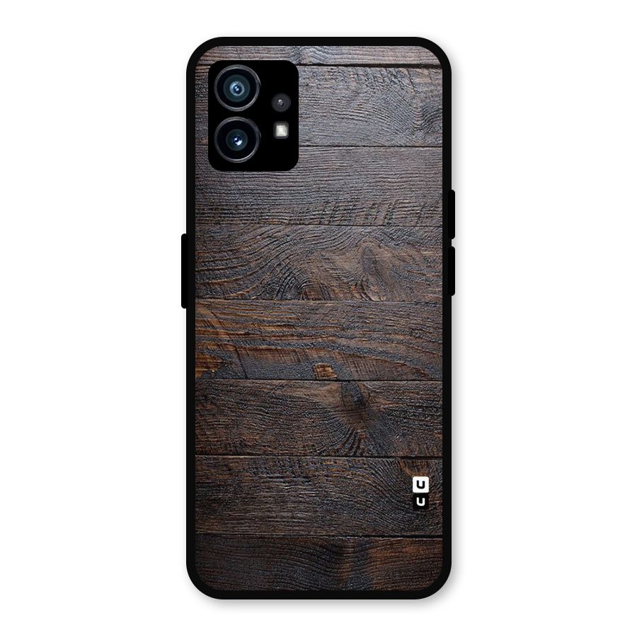 Dark Wood Printed Metal Back Case for Nothing Phone 1
