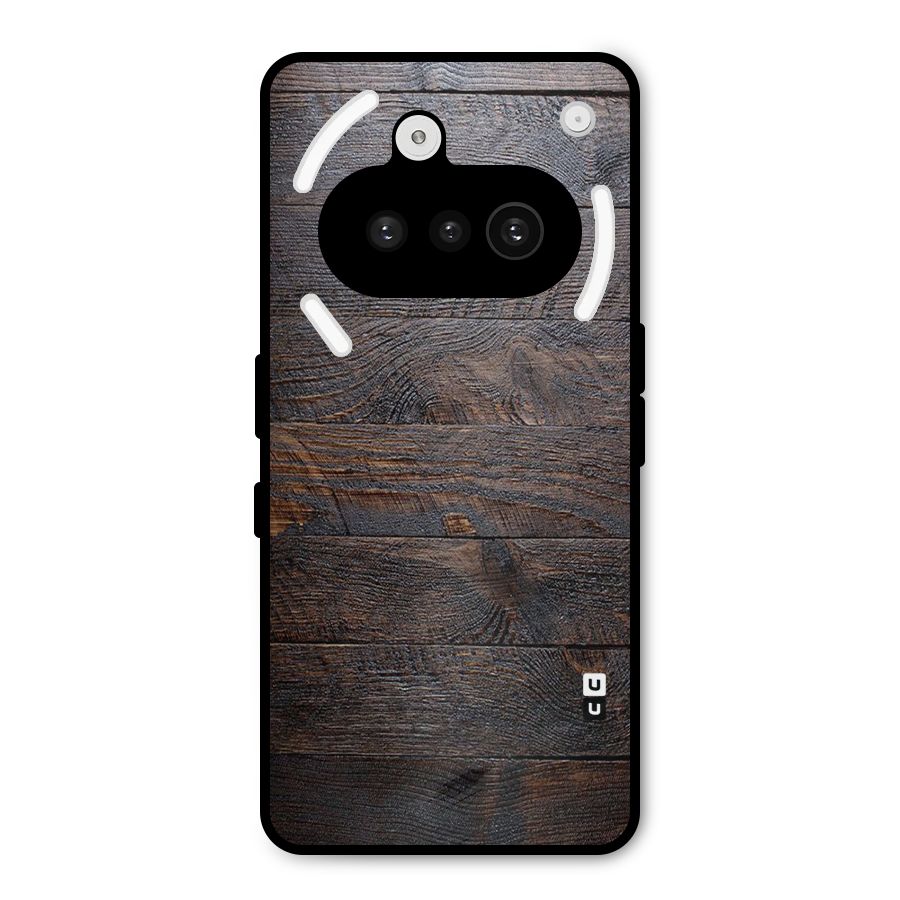 Dark Wood Printed Metal Back Case for Nothing Phone 3a
