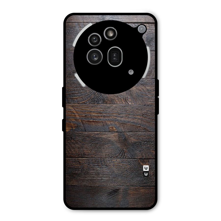 Dark Wood Printed Metal Back Case for Nothing Phone 3a Pro