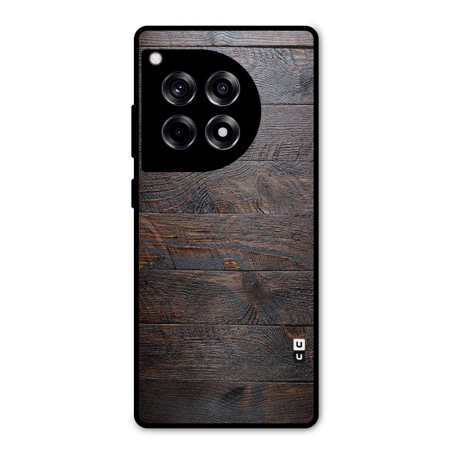 Dark Wood Printed Metal Back Case for OnePlus 12R