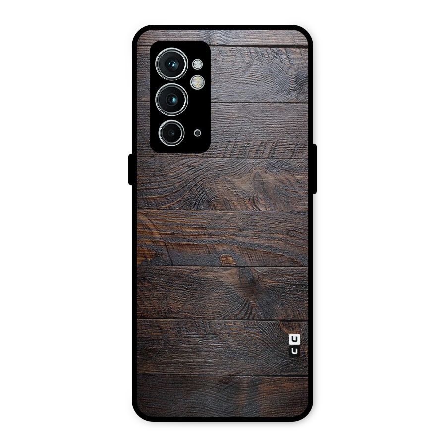 Dark Wood Printed Metal Back Case for OnePlus 9RT 5G