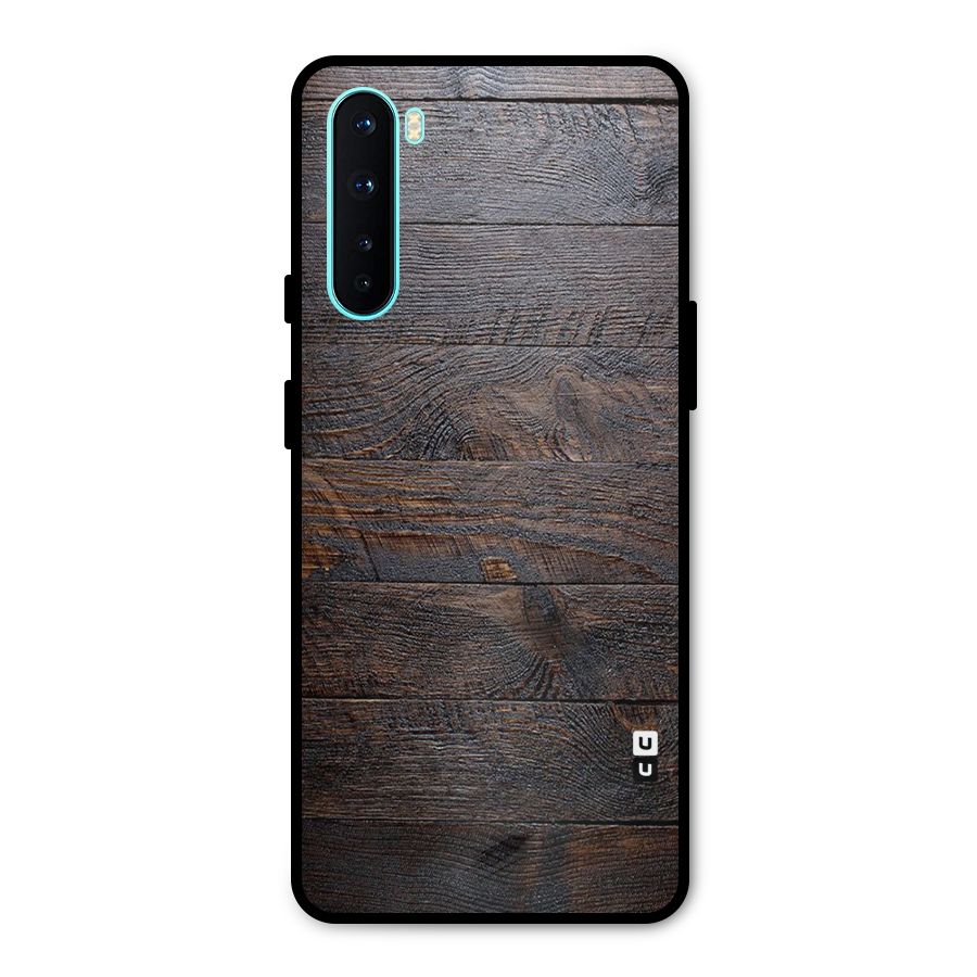Dark Wood Printed Metal Back Case for OnePlus Nord