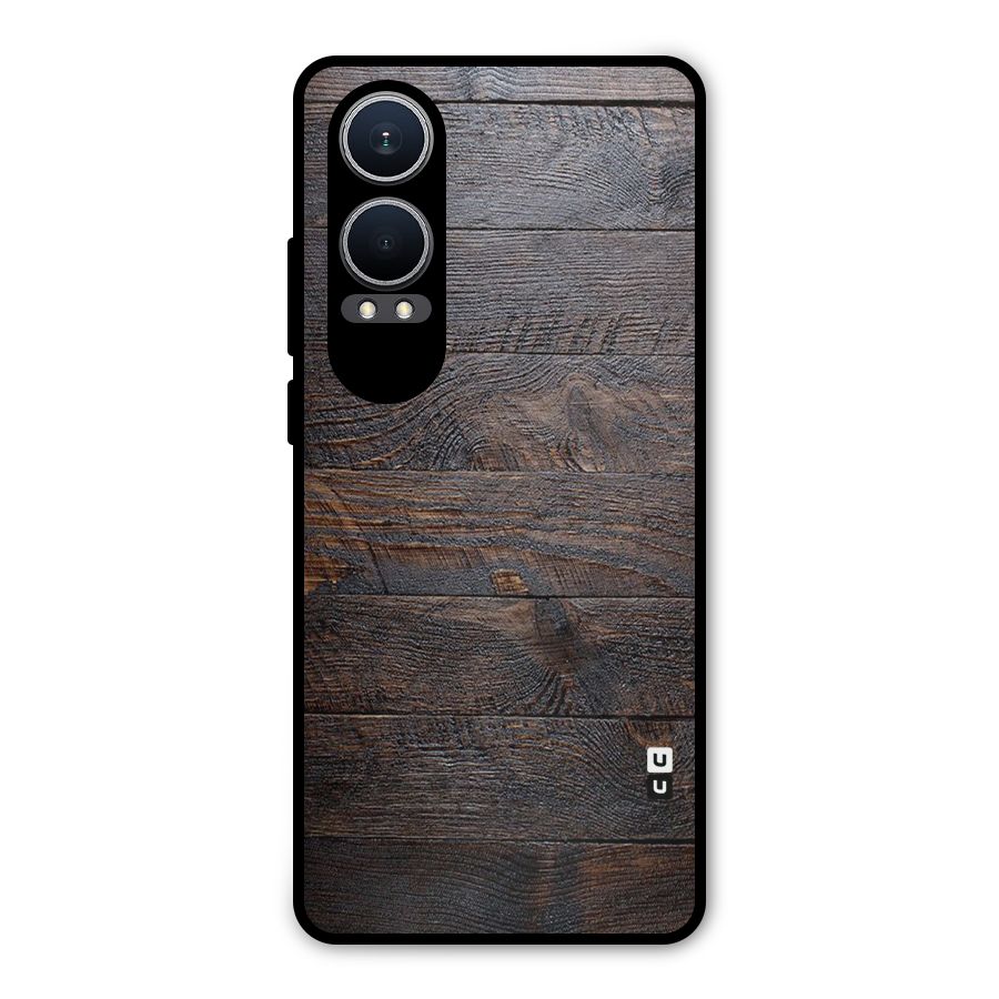 Dark Wood Printed Metal Back Case for OnePlus Nord CE4 Lite