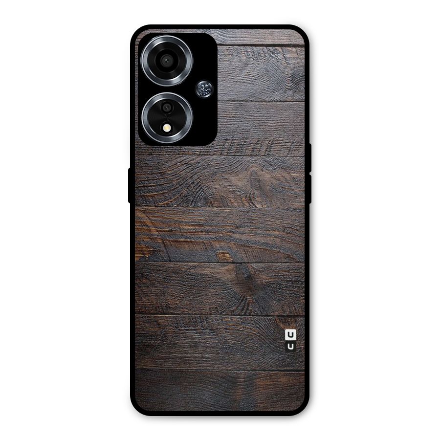 Dark Wood Printed Metal Back Case for Oppo A59