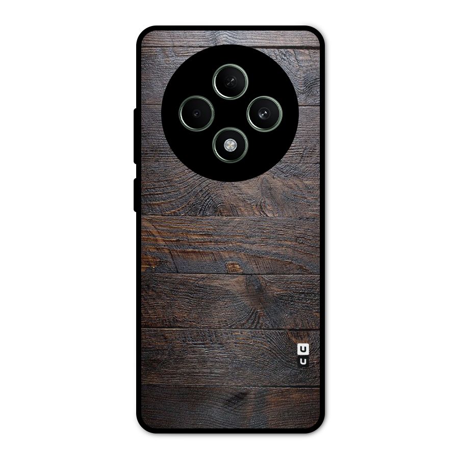 Dark Wood Printed Metal Back Case for Oppo F27