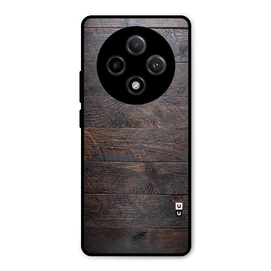 Dark Wood Printed Metal Back Case for Oppo F27 Pro Plus