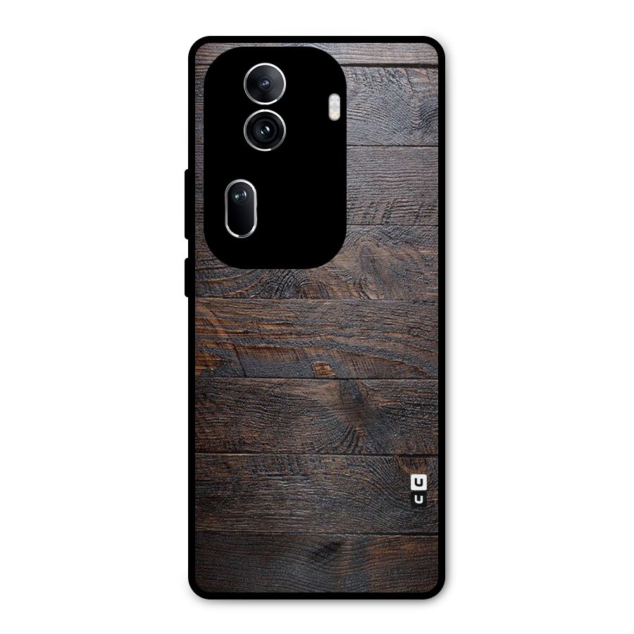 Dark Wood Printed Metal Back Case for Oppo Reno11 Pro 5G