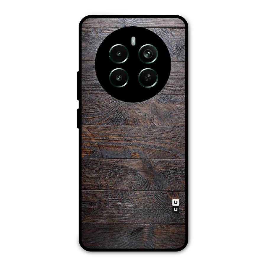 Dark Wood Printed Metal Back Case for Realme 12 Pro Plus