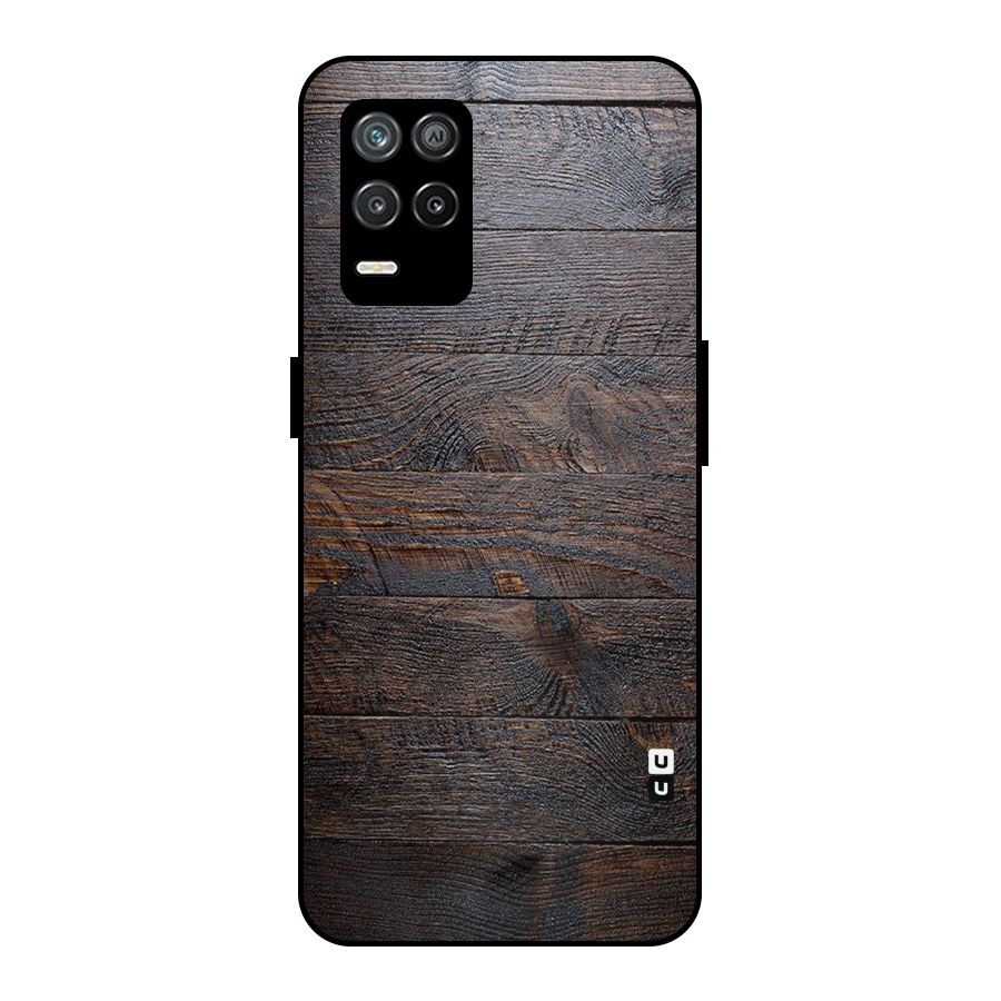 Dark Wood Printed Metal Back Case for Realme 8 5G