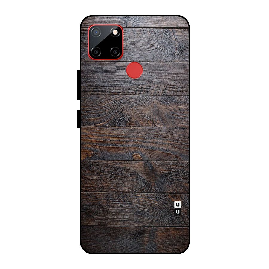 Dark Wood Printed Metal Back Case for Realme C12